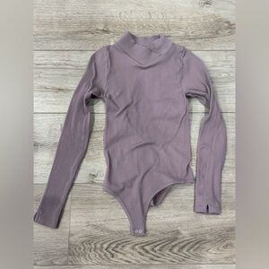 NWOT Intimately by Free People Women's Ribbed Long Sleeve Bodysuit - Lavender